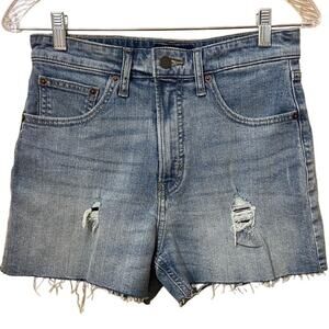 Lucky Brand Lucky Pins High Rise Distressed Cut-Off Jean Short Blue Women's 4/27